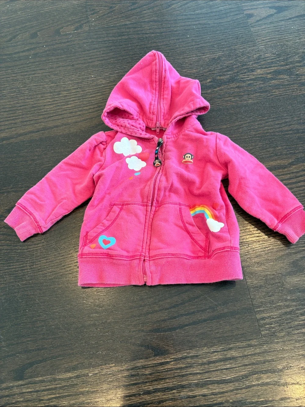 Paul Frank Girls' Pink & Light Pink Hooded Zip Sweatshirts
